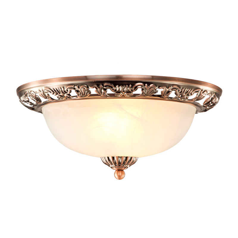 Minimalism Traditional Ceiling Lamp Glass Shade Flush Mount Light for Sitting Room