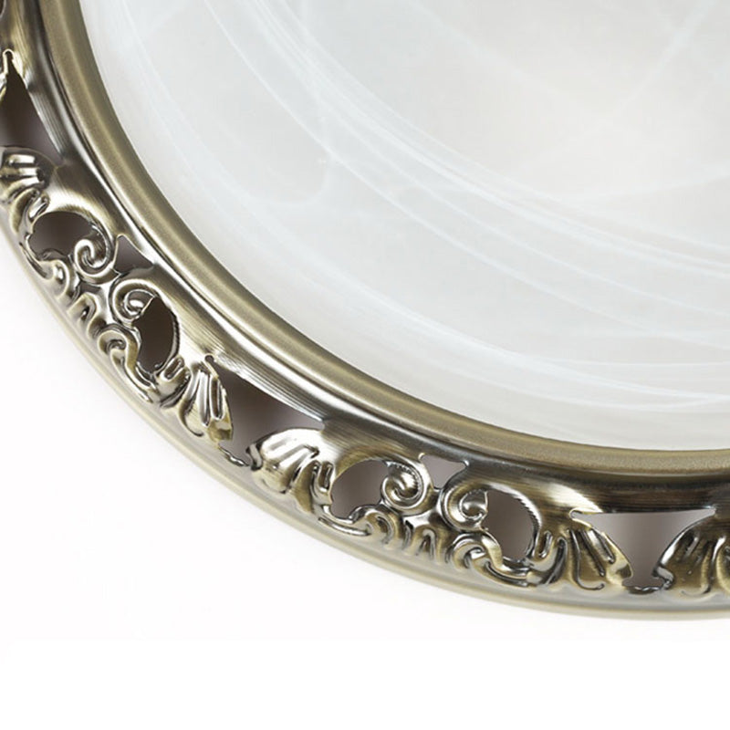 Minimalism Traditional Ceiling Lamp Glass Shade Flush Mount Light for Sitting Room
