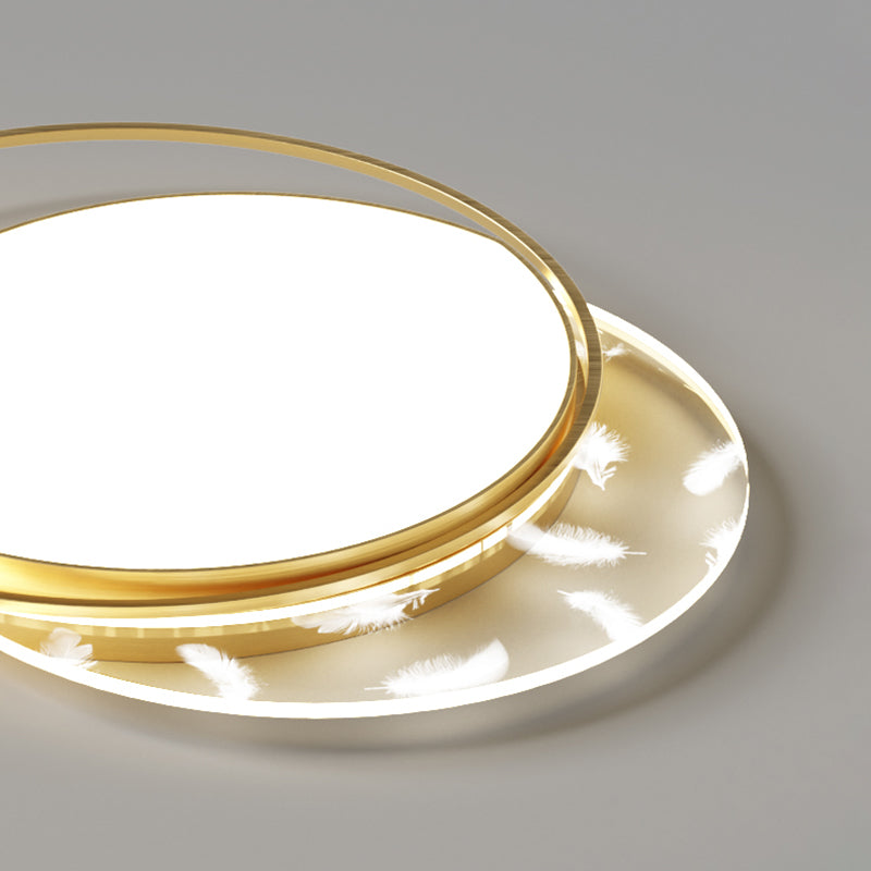 Lámpara de techo LED redonda con luz empotrada moderna para sala de estar y comedor