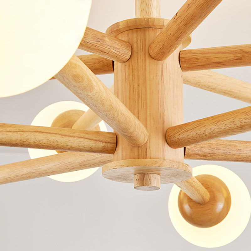 Globe Shade Chandelier Light Modern Multi-Head Pendant Lights with White Glass Shade