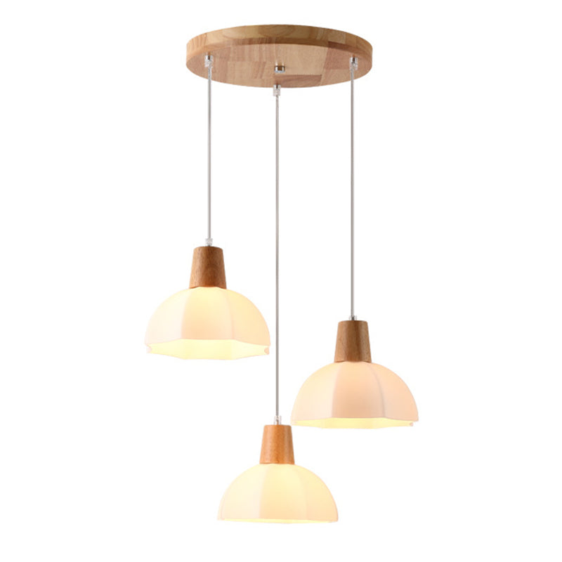 Moderner Stil hängend hängendes helles Holz und Glasanhänger Licht für Schlafzimmer Küche