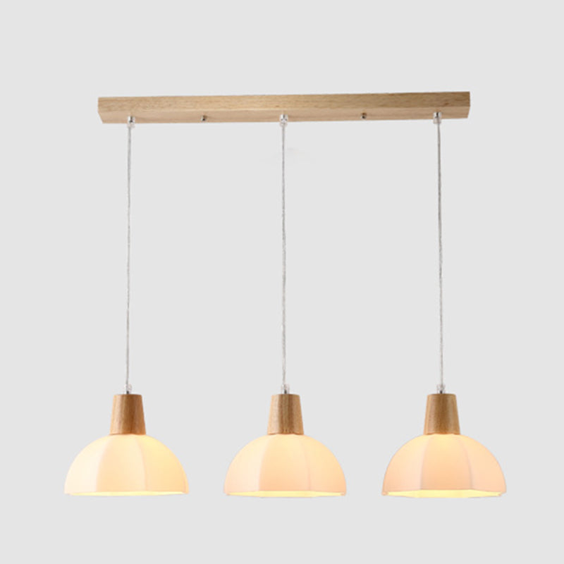 Moderner Stil hängend hängendes helles Holz und Glasanhänger Licht für Schlafzimmer Küche