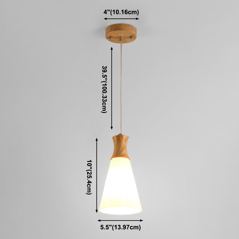 Moderner Stil hängend hängendes helles Holz und Glasanhänger Licht für Schlafzimmer Küche
