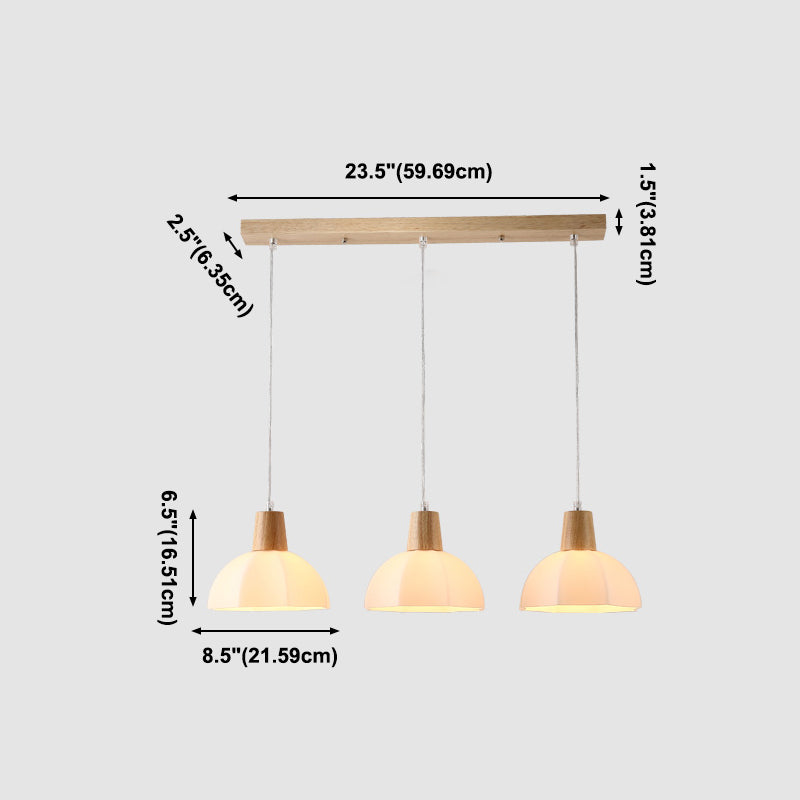 Moderner Stil hängend hängendes helles Holz und Glasanhänger Licht für Schlafzimmer Küche