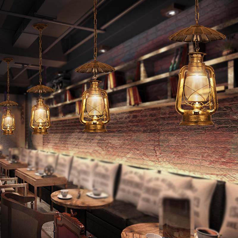 Nautical Style Kerosene Lamp Shaped 1 Head Hanging Light Metal Pendant Lamp