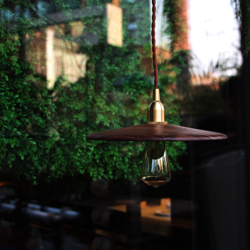 1 Light Pendant Light Modern Style Minimalism Wood Hanging Light for Dinning Room