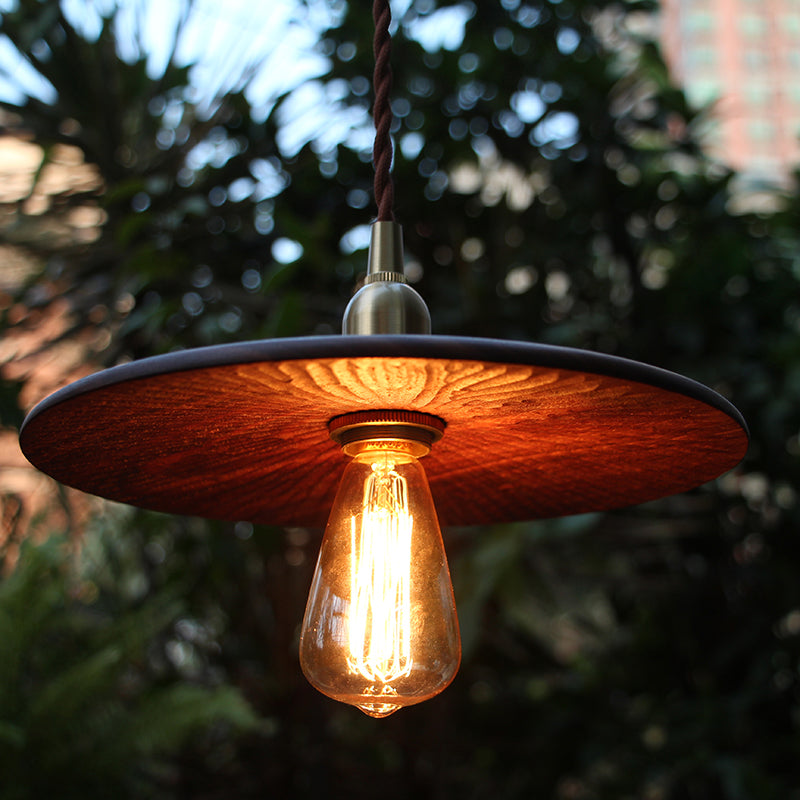 1 Light Pendant Light Modern Style Minimalism Wood Hanging Light for Dinning Room