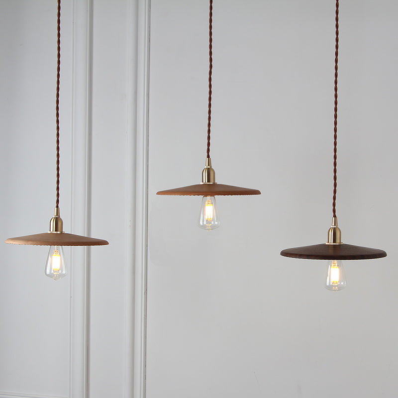 1 Light Pendant Light Modern Style Minimalism Wood Hanging Light for Dinning Room