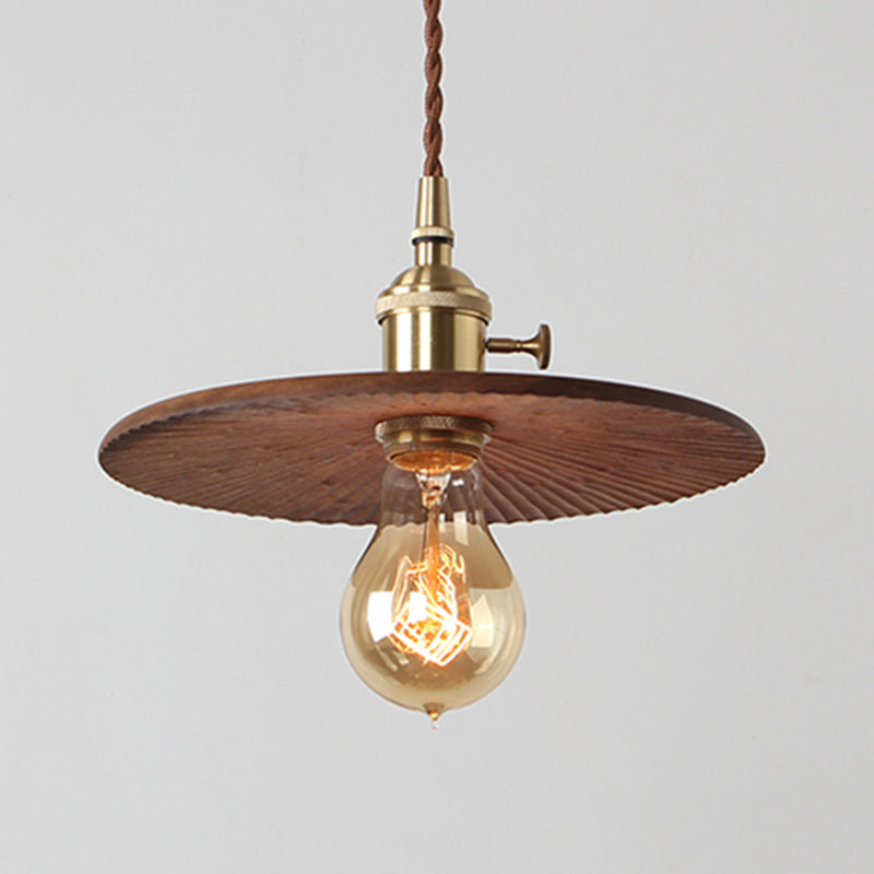 1 Light Pendant Light Modern Style Minimalism Wood Hanging Light for Dinning Room