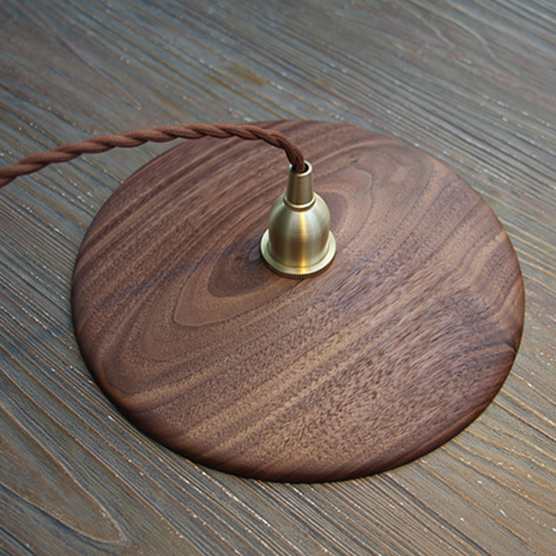 1 Light Pendant Light Modern Style Minimalism Wood Hanging Light for Dinning Room