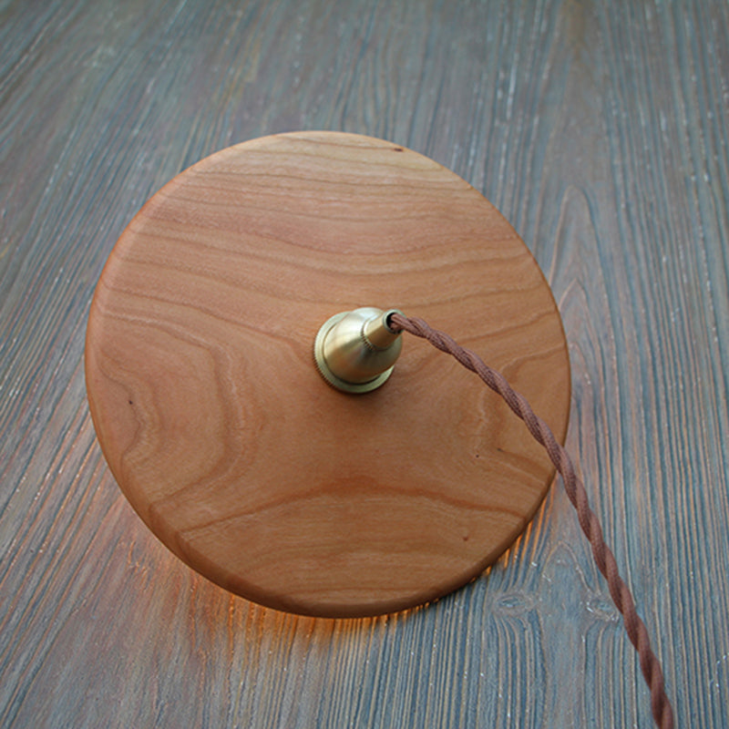 1 Light Pendant Light Modern Style Minimalism Wood Hanging Light for Dinning Room