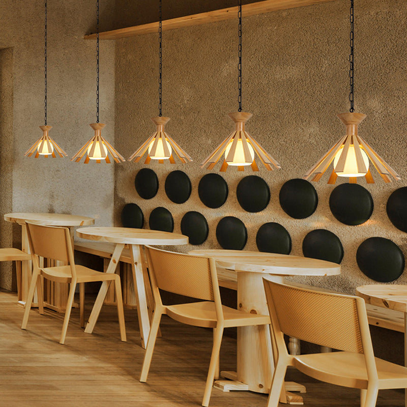 Moderne Holzanhänger Leuchten Leuchten minimalismus 1 Licht Esszimmer hängen Licht