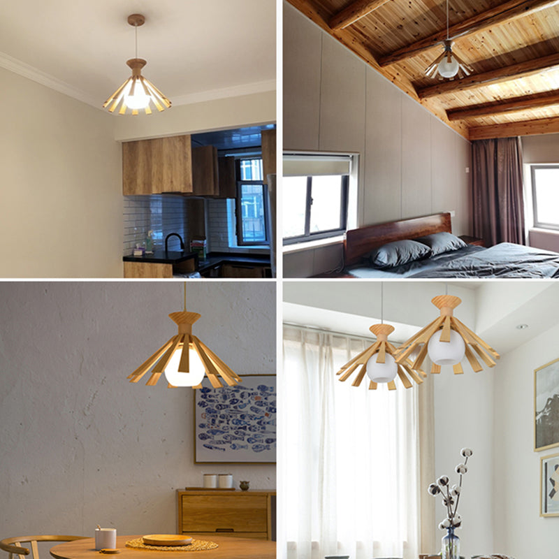 Moderne Holzanhänger Leuchten Leuchten minimalismus 1 Licht Esszimmer hängen Licht