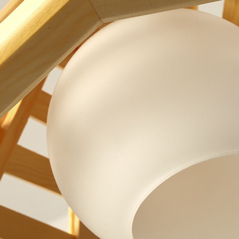 Lampada a ciondolo cono in stile moderno 1 lampadina in lampadina in legno per la casa da tè