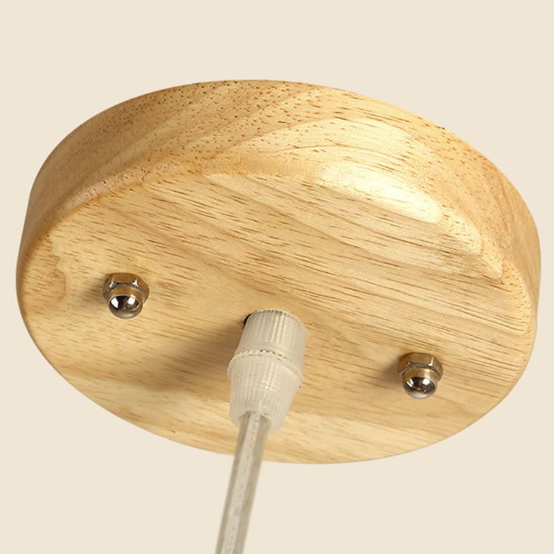 Lampada a ciondolo cono in stile moderno 1 lampadina in lampadina in legno per la casa da tè