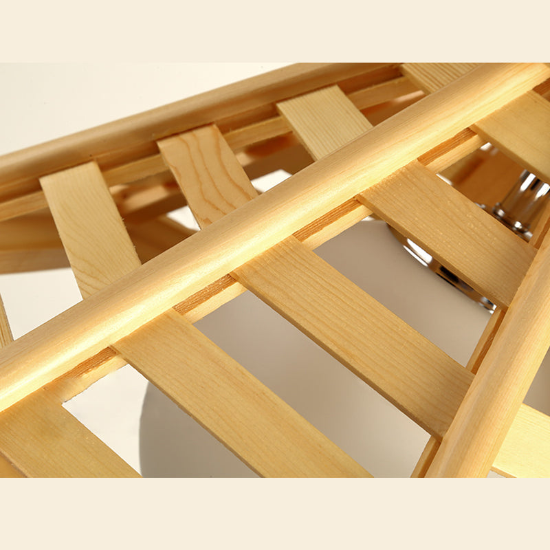 Moderne Kegelanhängerlampe 1 Glühbirne Hängende Leuchte in Holz für Teehaus