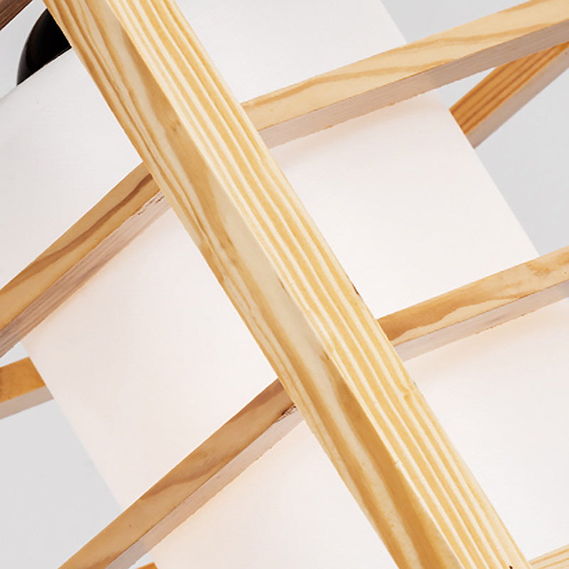 Holzrechteck hängende Lampe zeitgenössische weiße Glasschatten -Anhängerlampe für Esszimmer