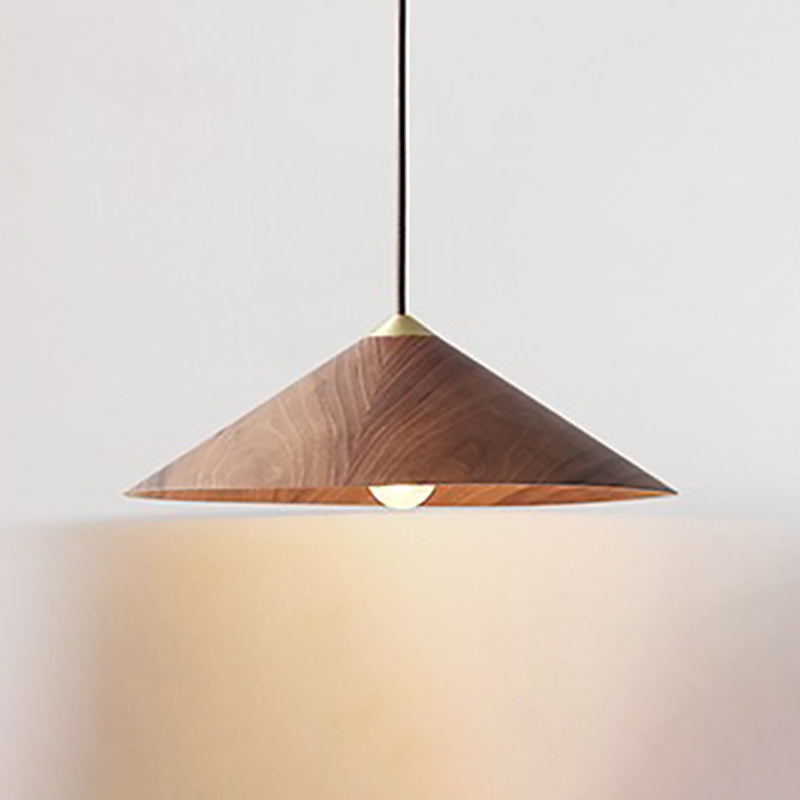 Moderne eenvoud 1 hoofd hangende licht houten kegel hanglamp voor eetkamer
