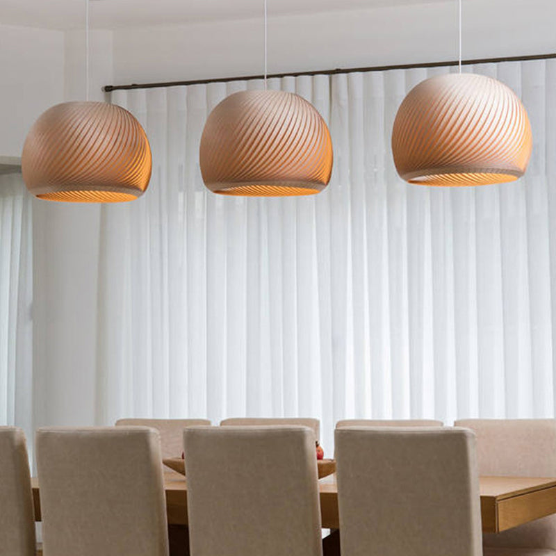 Kuppelförmige hängende hängende Licht moderner Stil Holz Anhänger Licht für Schlafzimmer Wohnzimmer