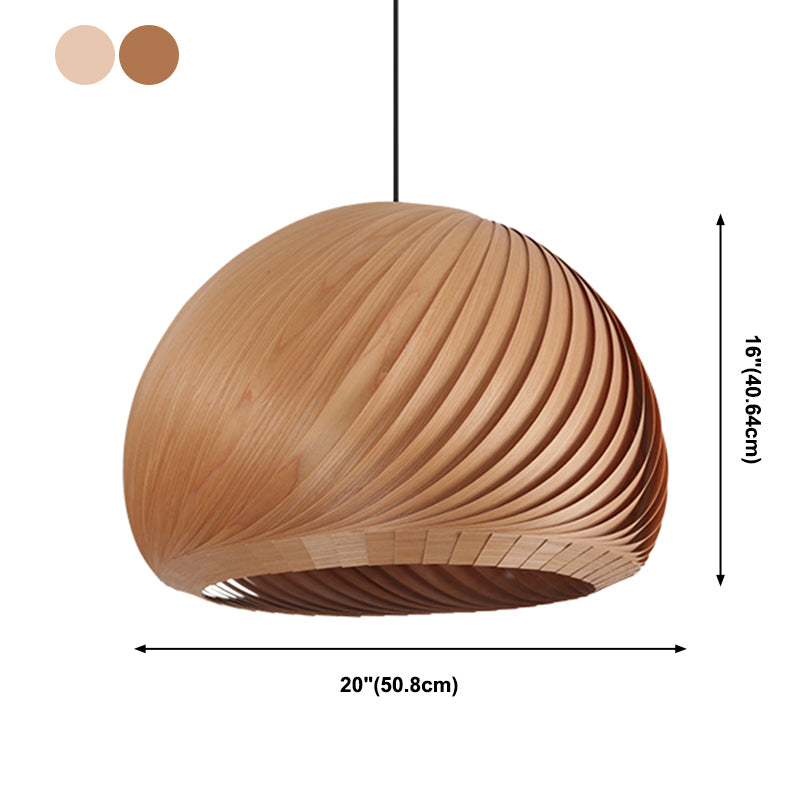 Kuppelförmige hängende hängende Licht moderner Stil Holz Anhänger Licht für Schlafzimmer Wohnzimmer