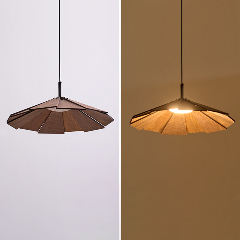 1-licht houten hangende lamp naar beneden verlichting eenvoudige kegelvorm hanger verlichtingsarmatuur