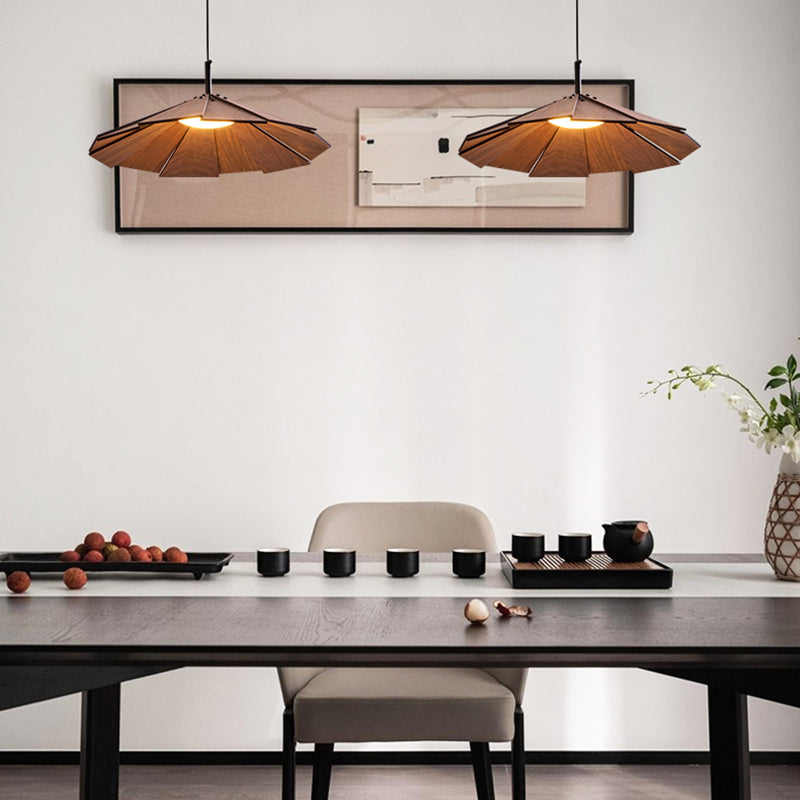 1-licht houten hangende lamp naar beneden verlichting eenvoudige kegelvorm hanger verlichtingsarmatuur