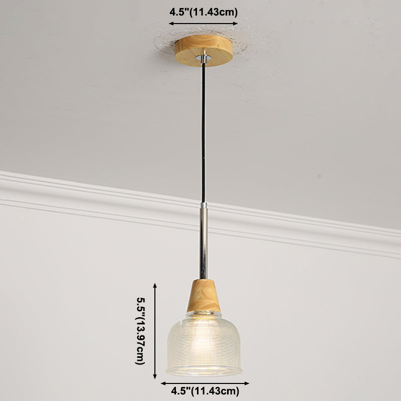 Geometrisches Glas hängend hängendes Holz zeitgenössischer Stil Anhänger Licht für Küche
