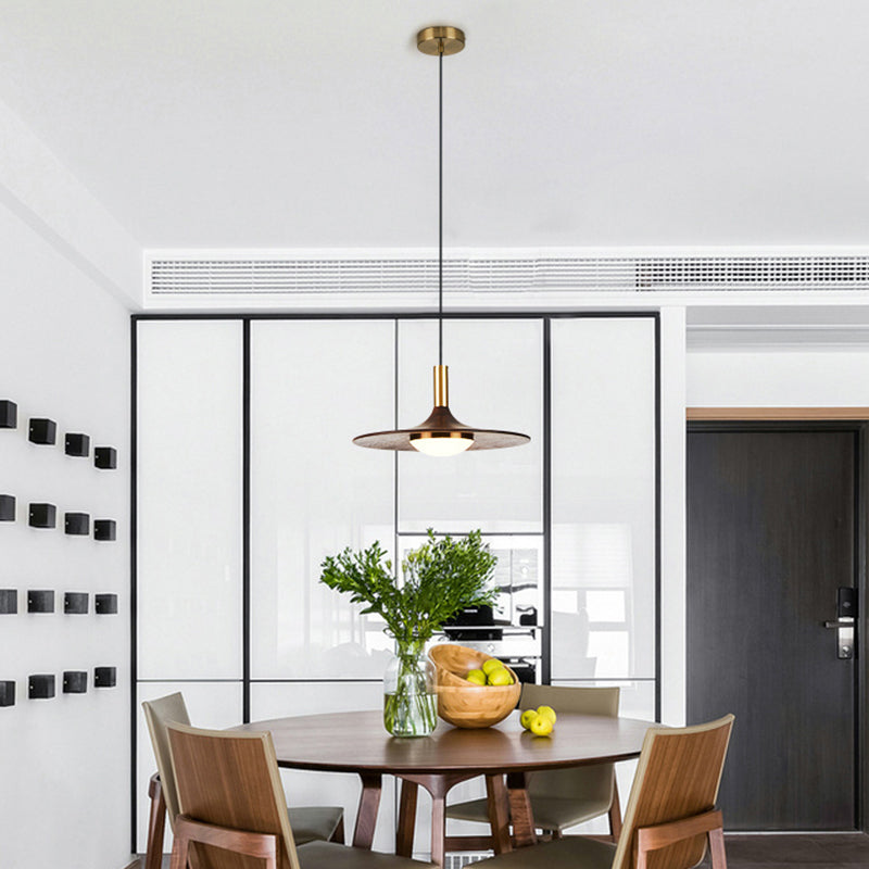 Braune Anhänger Beleuchtungsrichtung moderne Kegelform aus Walnussholz hängende Licht