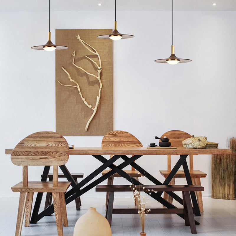 Braune Anhänger Beleuchtungsrichtung moderne Kegelform aus Walnussholz hängende Licht