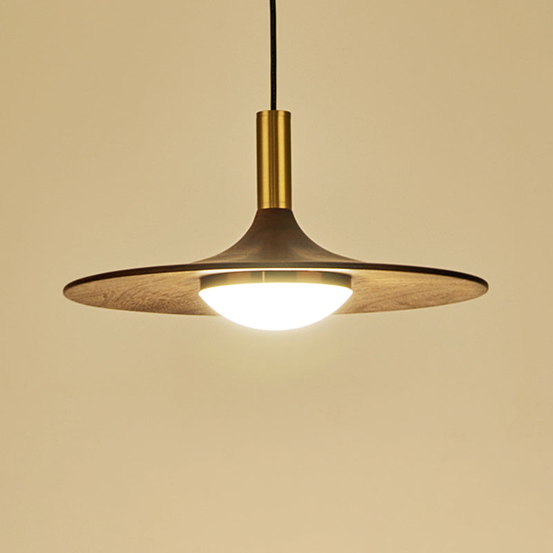 Braune Anhänger Beleuchtungsrichtung moderne Kegelform aus Walnussholz hängende Licht