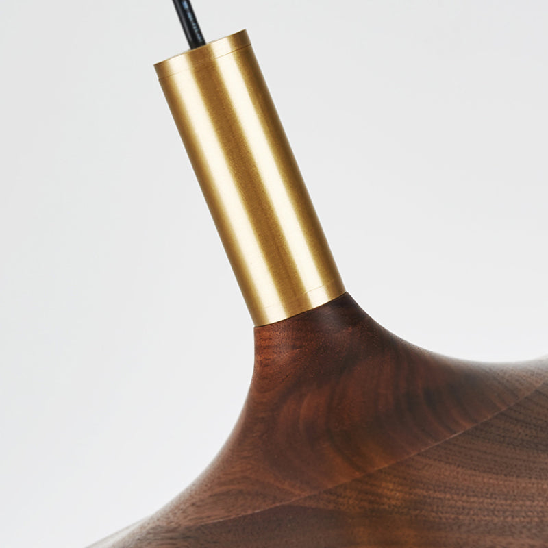 Braune Anhänger Beleuchtungsrichtung moderne Kegelform aus Walnussholz hängende Licht