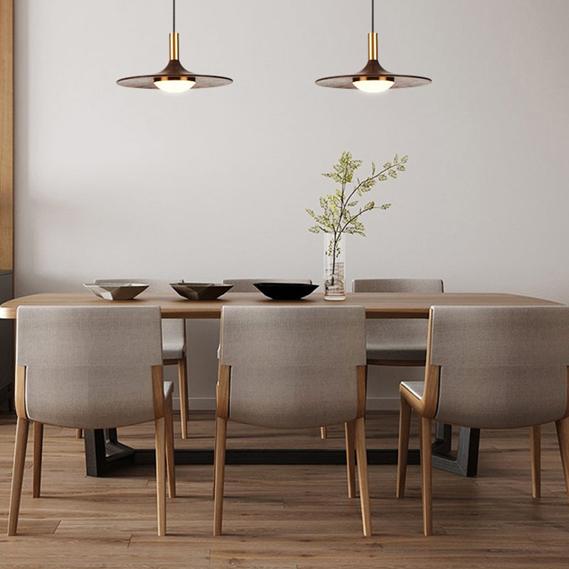 Braune Anhänger Beleuchtungsrichtung moderne Kegelform aus Walnussholz hängende Licht