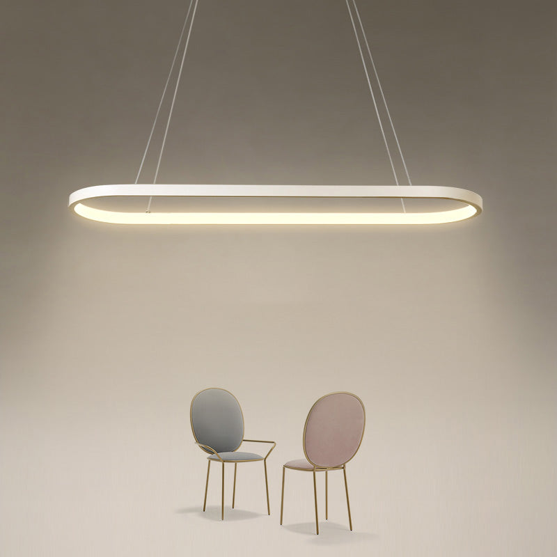 LED Island Lamp Moderner einfacher Stil Aluminium Anhänger Licht für Esszimmer