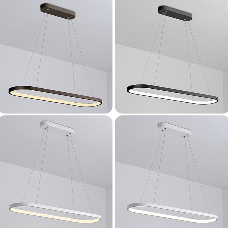 LED Island Lamp Moderner einfacher Stil Aluminium Anhänger Licht für Esszimmer