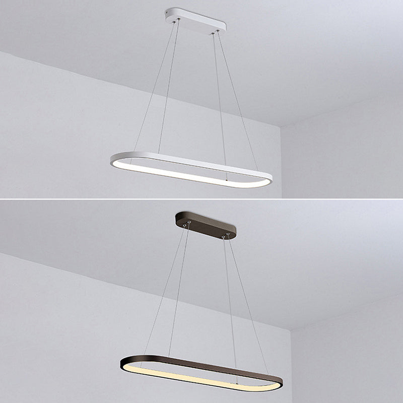 LED Island Lamp Moderner einfacher Stil Aluminium Anhänger Licht für Esszimmer