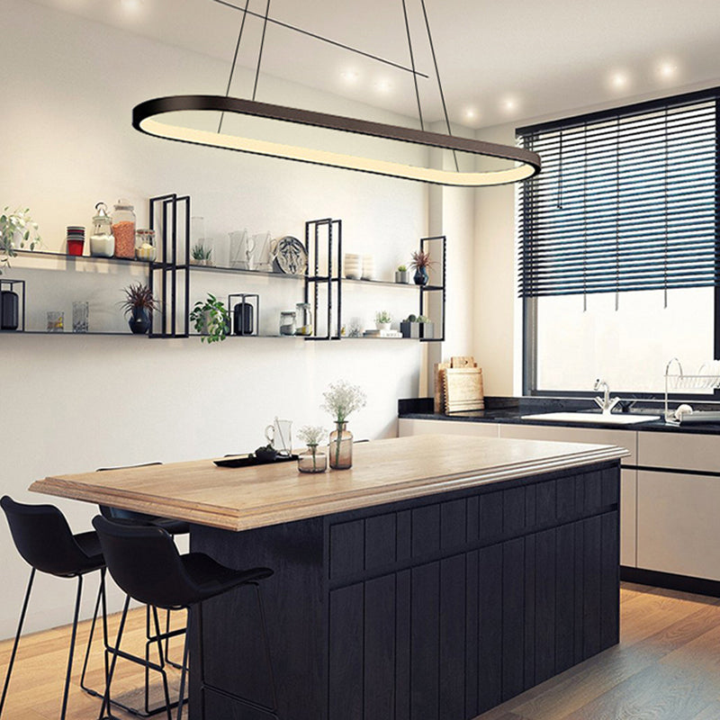 LED Island Lamp Moderner einfacher Stil Aluminium Anhänger Licht für Esszimmer