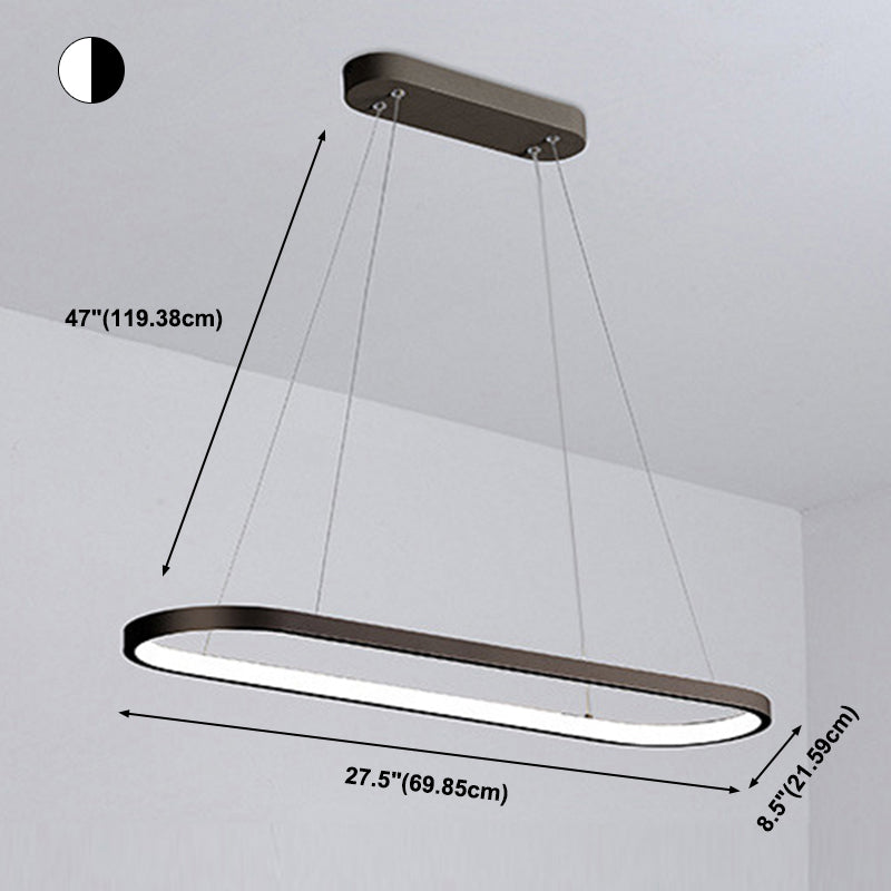 LED Island Lamp Moderner einfacher Stil Aluminium Anhänger Licht für Esszimmer