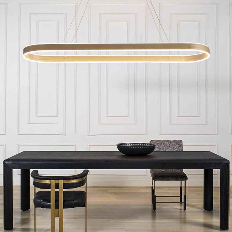 Moderne Style Island Lampe einfache LED -Aluminium -Anhängerleuchte für Esszimmer