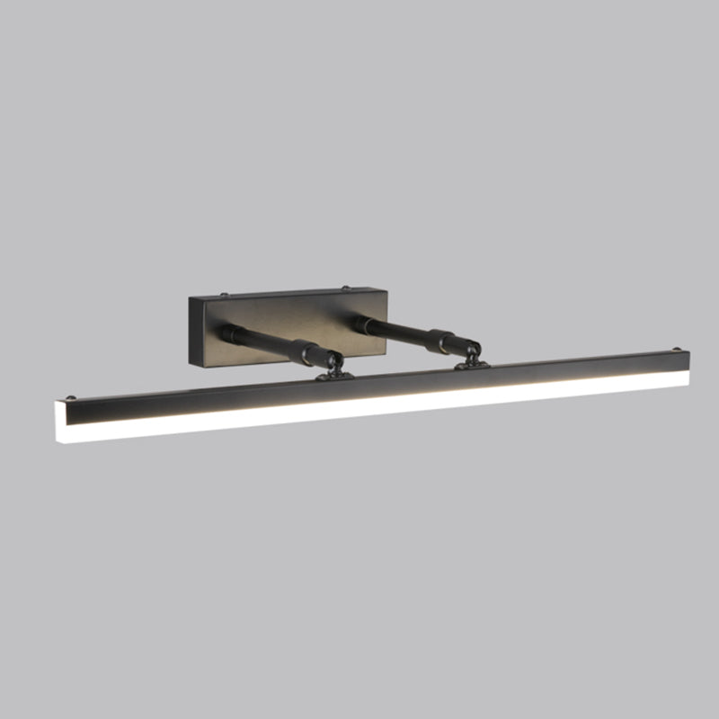Lampada da parete dritta in metallo Nordic Specchio a led nero Luce per bagno