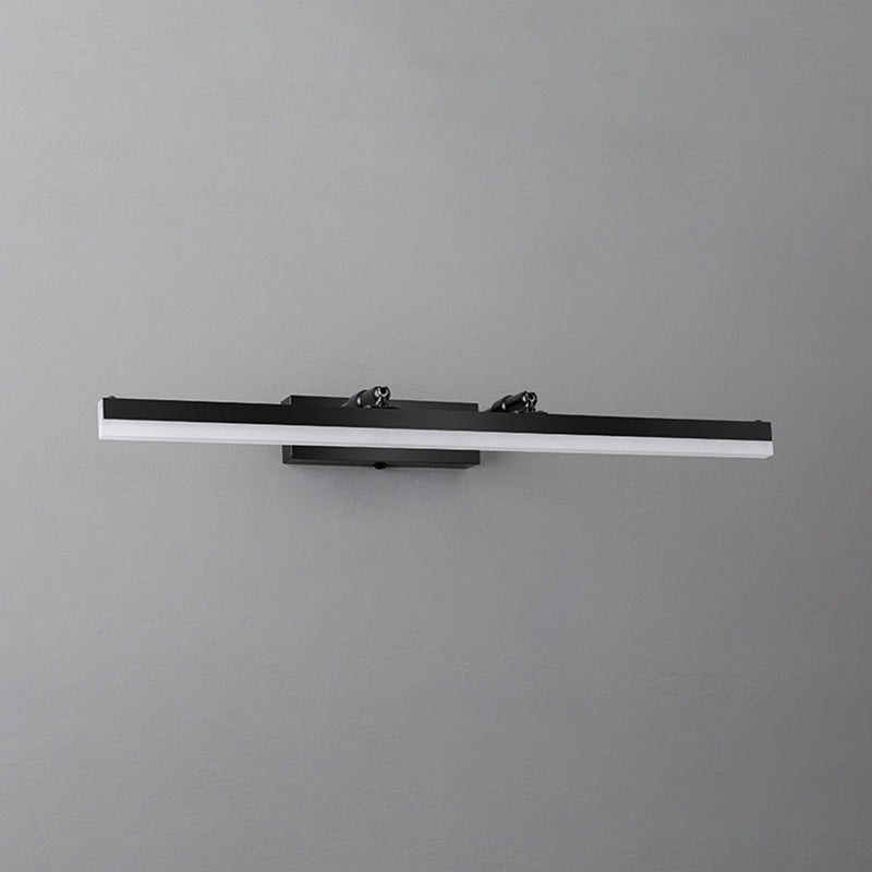 Metal Straight Wall Lamp Nordic Style Black LED Mirror Light for Bathroom