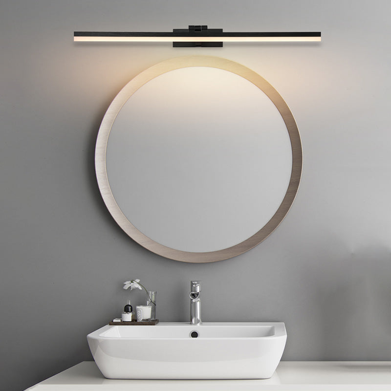 Simplicity Metal Straight Mirror Light Modern Aluminum 1 Light Wall Sconce for Bathroom