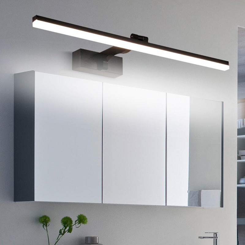 Simplicité Métal Miroir Straight Light Modern Aluminium 1 Applexion murale légère pour salle de bain