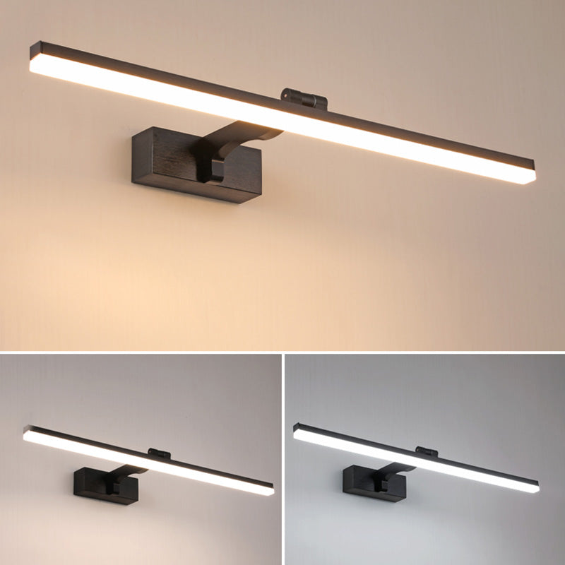 Simplicité Métal Miroir Straight Light Modern Aluminium 1 Applexion murale légère pour salle de bain