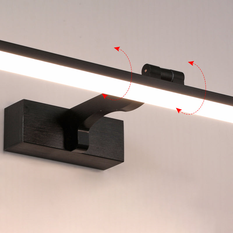 Simplicité Métal Miroir Straight Light Modern Aluminium 1 Applexion murale légère pour salle de bain
