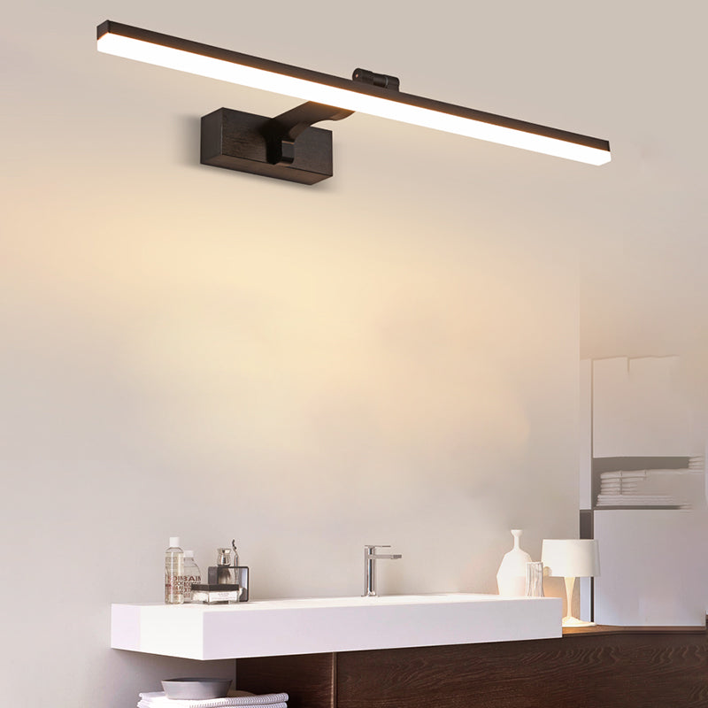 Simplicité Métal Miroir Straight Light Modern Aluminium 1 Applexion murale légère pour salle de bain