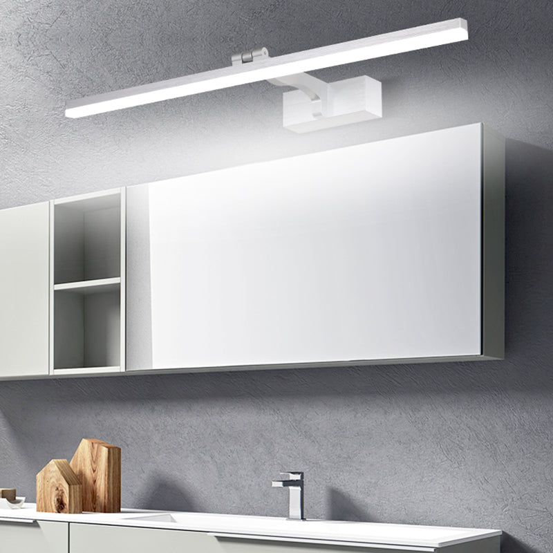 Simplicité Métal Miroir Straight Light Modern Aluminium 1 Applexion murale légère pour salle de bain