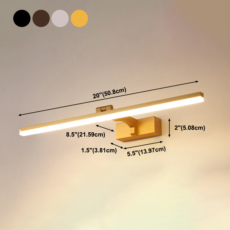 Simplicité Métal Miroir Straight Light Modern Aluminium 1 Applexion murale légère pour salle de bain