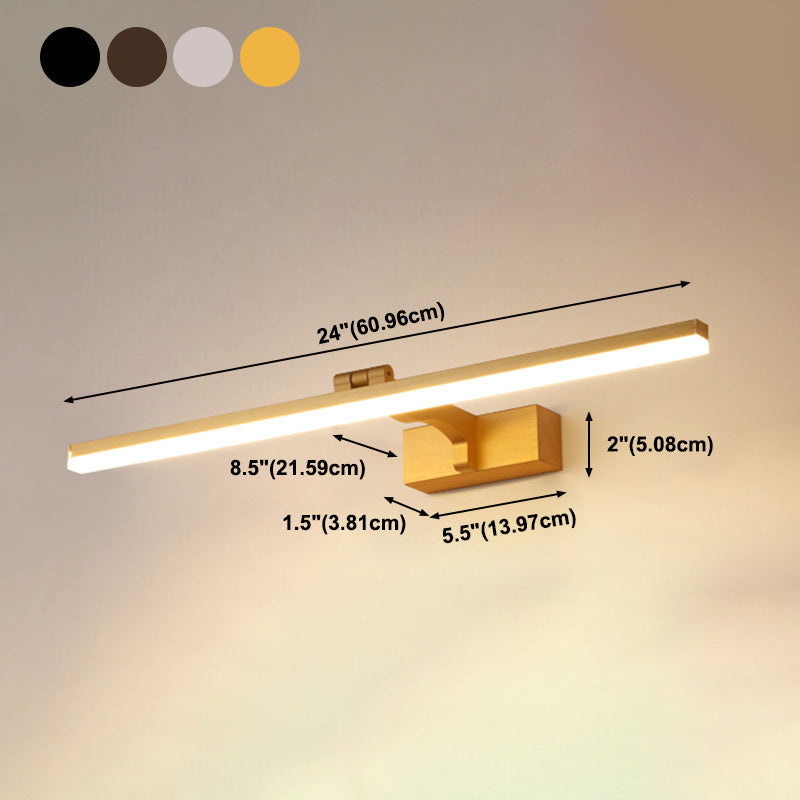 Simplicité Métal Miroir Straight Light Modern Aluminium 1 Applexion murale légère pour salle de bain