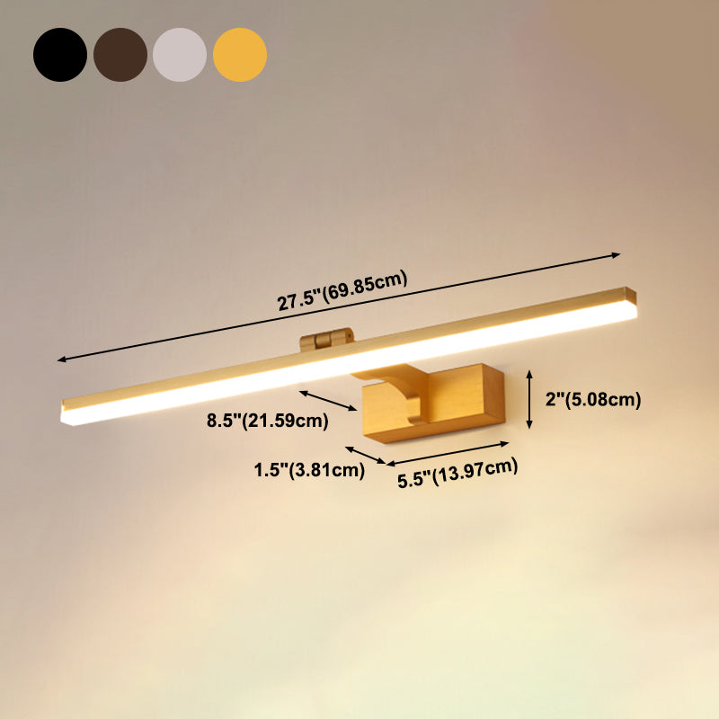 Simplicité Métal Miroir Straight Light Modern Aluminium 1 Applexion murale légère pour salle de bain