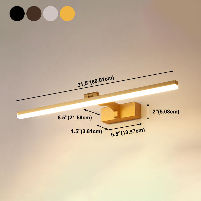 Simplicité Métal Miroir Straight Light Modern Aluminium 1 Applexion murale légère pour salle de bain